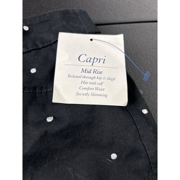 Croft & Barrow Women's Black Polka Dot Slimming Capri Pants Size M - Picture 4 of 10